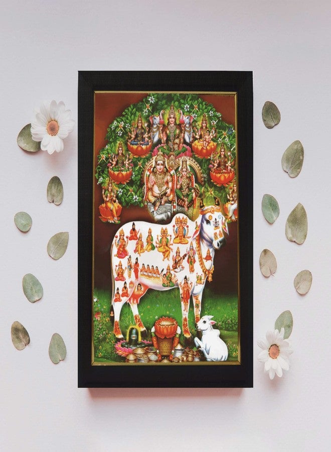 101Temples 101 Temples - Divinity Eternity Spirituality Lakshmi Kubera Kamadenu God Photo Frame for Pooja Room with Wall Hook, 1 Piece | 10” x 13”, Matt Finish - Image 2